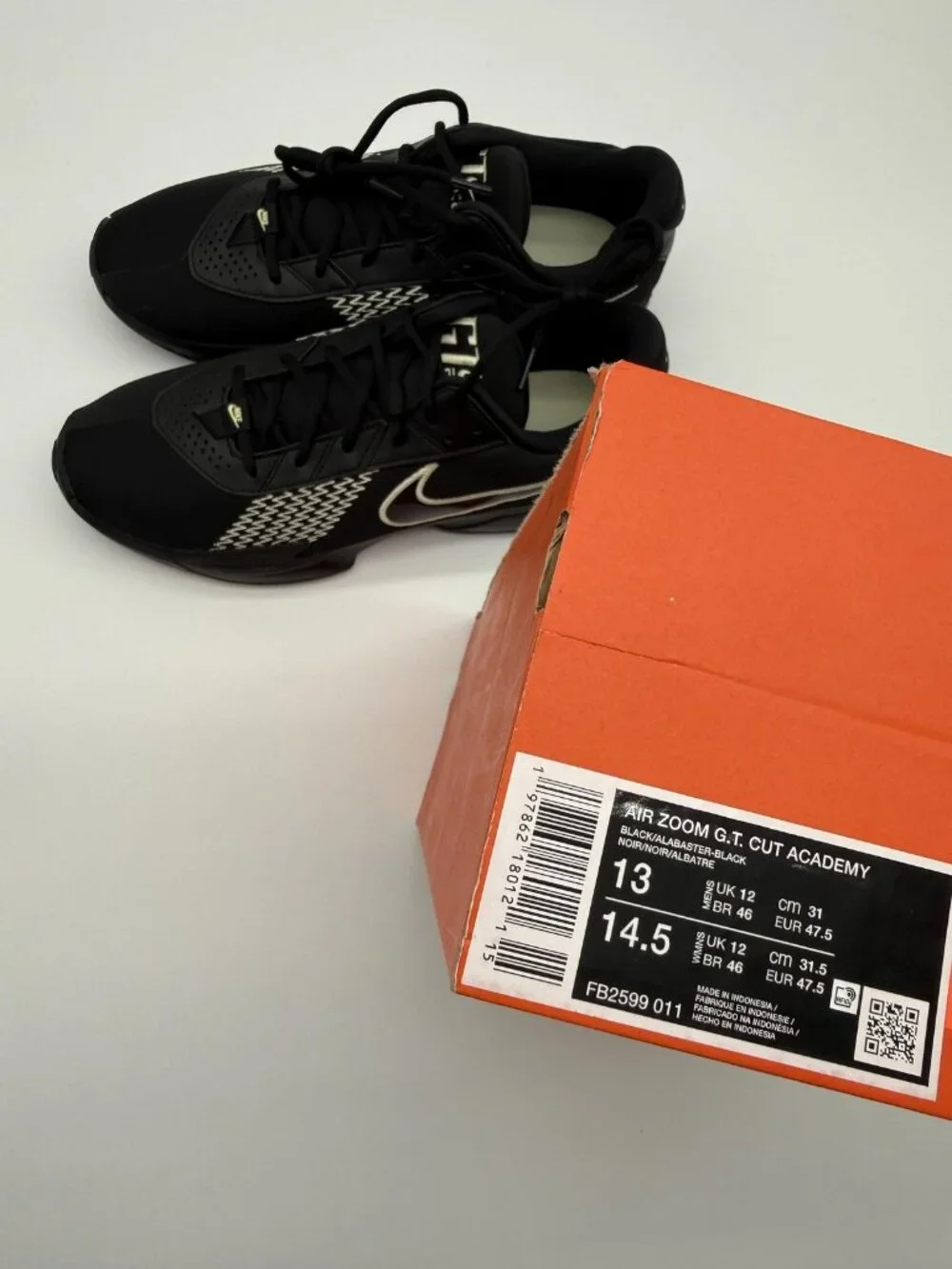 New Nike Air Zoom G.T. Cut Academy Shoes Men's 13 Black Basketball FB2599 011